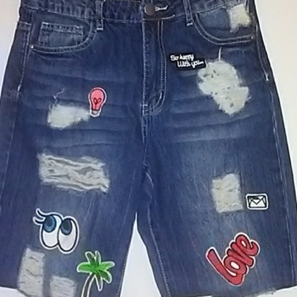 NWT Forever 21 Boyfreind Jeans Distressed- Patches - Picture 5 of 7
